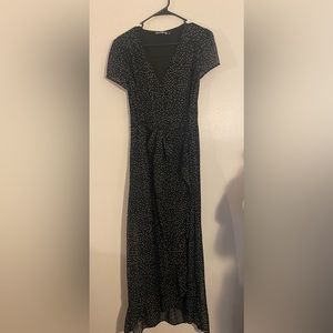 Long black dress with polkadots size 9